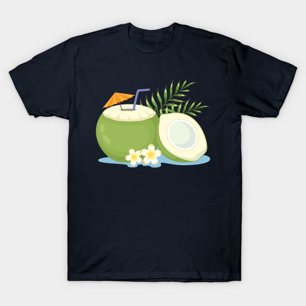 Hand Drawn Coconut T-Shirt by Mako Design 